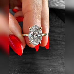 Anillo de Compromiso y Boda de Lujo de Oro Sólido de 18K con Diamante Ovalado de Laboratorio de 2 CT, Certificado IGI VVS2/VVS1, Compra al por Mayor de Fábrica - Product Image 2