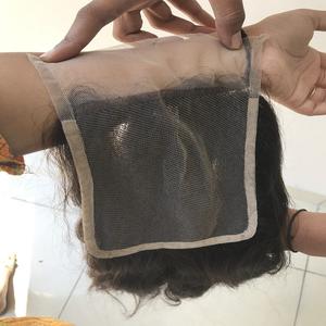 Extensiones de pelo brasileñas con encaje Frontal, pelo natural con cutícula HD, 6x6 nudos blanqueados - Product Image 6