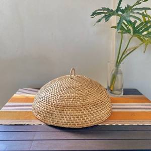 Tente dôme alimentaire en rotin naturel fait à la main en gros au prix le plus bas dômes anti-poussière pour protéger les repas - Product Image 3
