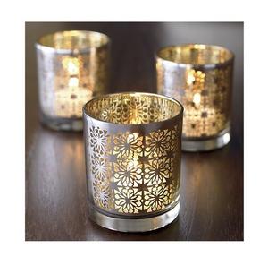 Ethnic inspired metal <b>votive</b> tea light <b>candle</b> holder that fits perfectly in festive event decorations and home decor - Product Image 3