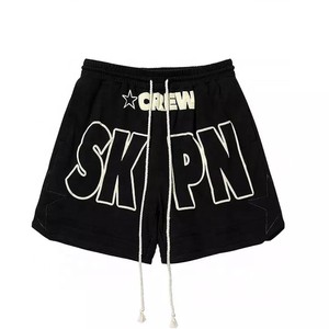 Moda Streetwear OEM logotipo personalizado cintura elástica algodón deportes Casual 5 pulgadas entrepierna 3D Puff estampado secado rápido pantalones cortos para hombres - Product Image 4