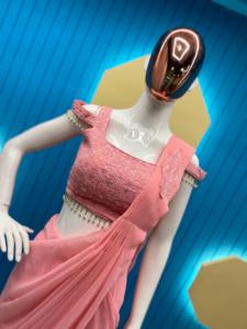 ชุดส่าหรีเทียมสำหรับผู้หญิงชุดปาร์ตี้งานส่าหรี - Product Image 3