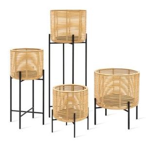 Handcrafted Design Rattan Planter <b>Basket</b> Indoor and Balcony Decoration Flower <b>Pots</b> Mini <b>Plant</b> Containers - Product Image 5