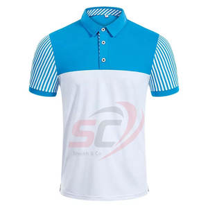 2023 100% Polyester Sublimation Casual pour Polo T Shirt Vêtements de sport respirants avec tissu tricoté à motif solide - Product Image 1