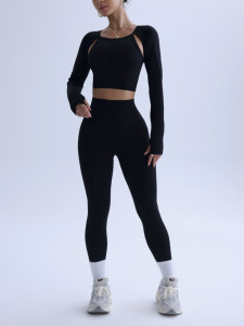 Conjunto Deportivo Personalizado de Manga Larga para Gimnasio, Ropa Deportiva, Conjunto de Yoga para Mujer, Levanta Glúteos - Product Image 3
