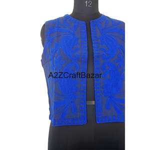 Chaqueta Bomber de Diseño para Mujer, Estampada Suzani, Tejida y Bordada, de Algodón, Manga Regular, Largo Regular, para Fiestas de Invierno, Hecha a Mano - Product Image 2