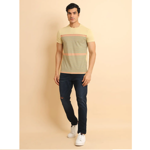 T-shirt à manches courtes haut de gamme pour hommes, confortable, élégant, tendance, imprimé, mode 100% coton, coupe régulière, col rond - Product Image 1