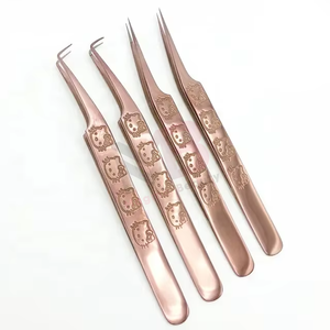 Pinzas Profesionales para Extensión de Pestañas Hello Kitty en Color Oro Rosa, de Acero Inoxidable con Punta Suave, Gran Venta - Product Image 4