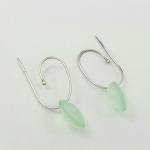 Meilleure vente nouveau Design 925 argent Sterling calcédoine naturelle pierres précieuses perlées boucles d'oreilles pour femme filles bijoux faits à la main - Product Image 1