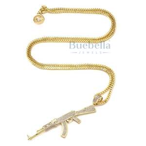 Iced AK47 Hip Hop colgante collar Moissanite Bling hombres Streetwear joyería 18K chapado en oro personalizado de moda Iced Out cadena - Product Image 3