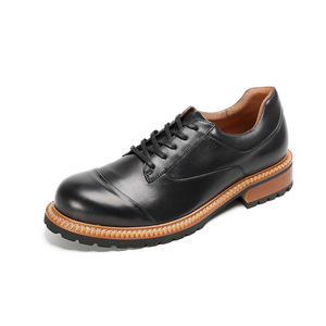 Zapatos de Vestir para Hombre de Cuero Esmerilado Vintage con Paneles Elásticos y Tacón Resistente al Desgaste - Product Image 6