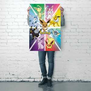 Affiche sur toile Pokmon de style moderne - Evolution d'Eevee pour décoration murale - Product Image 4