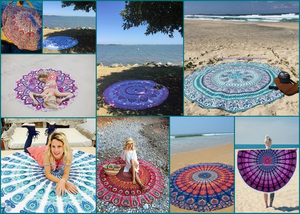 อินเดียผ้าฝ้ายรอบOmbre Mandala Tapestryแขวนผนังฮิปปี้โบฮีเมียนตกแต่งผนังบ้านตารางชายหาดผ้าห่มโยคะ - Product Image 2