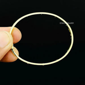 14K Solid <b>Gold</b> Flush <b>Set</b> Natural Diamond Bridal Bracelet Fine Jewelry. - Product Image 5