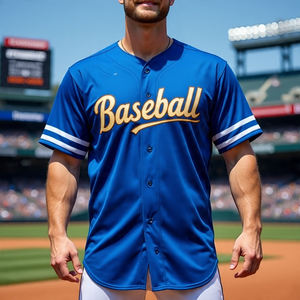 Camisetas de béisbol transpirables sublimadas sólidas | Camisas de manga corta para hombre de diseño personalizado (100% poliéster) - Product Image 2