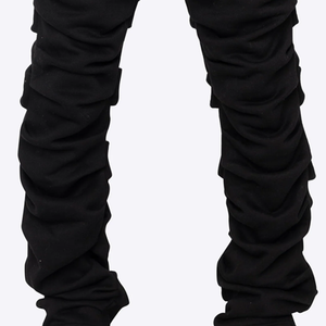 กางเกงวอร์มเอวสูงสำหรับผู้ชายกางเกงจับจีบเอวสูงแบบผูกเชือกสำหรับเด็กผู้ชายกางเกงลำลองแบบซ้อนกัน - Product Image 3