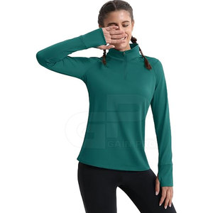 Fashion <b>Women</b> <b>Quarter</b> <b>Zip</b> Sweatshirt 100% Cotton Winter Solid Featuring Soft Performance Fabric for Casual Outdoor Adventures - Product Image 2