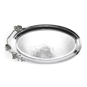 Bandeja de Servicio Estilo Árabe de Oriente Medio, Plateada, Hecha a Mano, Duradera, Ecológica, Apta para Lavavajillas, con Asa para Hotel o Restaurante - Product Image 3