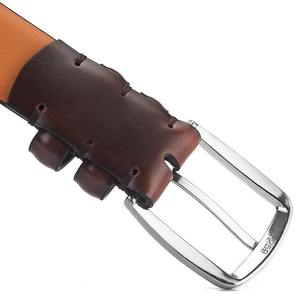 เข็มขัดหนังวัวแท้ดีไซน์หรูหราสำหรับผู้ชายเข็มขัดหนังวัวแท้พร้อมหัวเข็มขัดเหล็ก - Product Image 2
