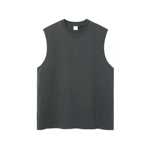 High Quality Solid Color Spring Summer Autumn Sleeveless Neck Sport Vest Tank Top Men's T-shirt Direct From Bangladesh Factory