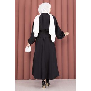 Conjunto de 2 Piezas Negro con Falda con Cinturón Incorporado y Detalle de Hebilla, Talla XS, Top Corto con Decoración de Plumas - Product Image 5
