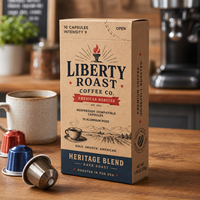 Boîte en carton personnalisée avec impression pour 10 capsules de café Nespresso, emballage avec logo OEM, vente en gros