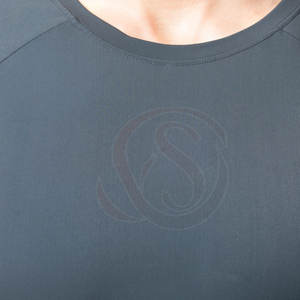 Camiseta Deportiva Personalizada para Hombre, Corte Ajustado, Cuello Redondo, con Tela de Lona Transpirable de Algodón/Fibra de Bambú, Color Sólido, Ropa Casual de Verano - Product Image 4