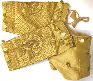 เสื้อซารีปักลายสีเขียวสำหรับผู้หญิงเสื้อเบลาส์สไตล์อินเดียชุดพื้นเมือง choli เสื้อเบลาส์มีดีไซน์แขนสั้นสำหรับงานแต่งงาน - Product Image 4