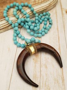 COLGANTES Recién llegado Collar de cuerno de buey de búfalo Estilo animal pulido Joyería de hueso Cuentas de diseño NATURAL Mujeres Niñas Regalos de boda - Product Image 4