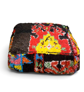 Pouf de sol rectangulaire en coton fait main, style kilim, ottoman marocain bohème pour mariage, salon, chambre, extérieur, Saint-Valentin - Product Image 4