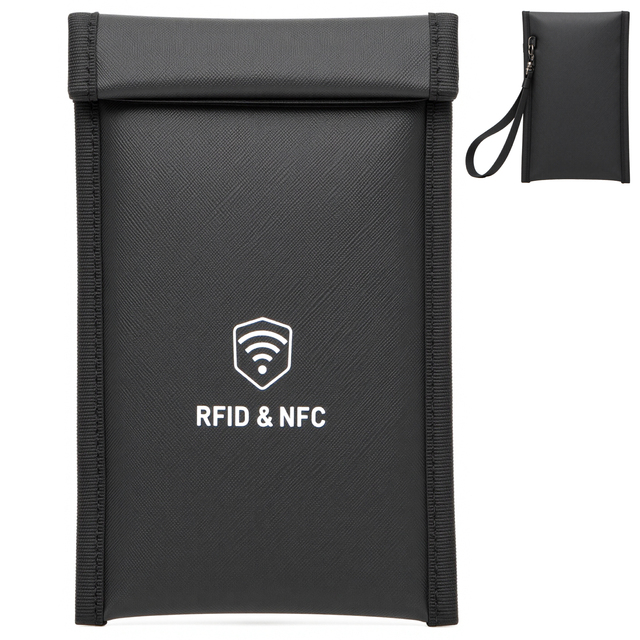 Faraday Bags Phones [5G/Bluetooth/WiFi/GPS] Signal Blocker Fireproof Waterproof Anti-Scratch Nylon Detachable Strap