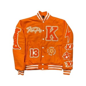 Veste letterman de baseball scolaire bon marché personnalisée veste universitaire pour homme vente en gros de veste de baseball en cuir avec logo brodé personnalisé - Product Image 1