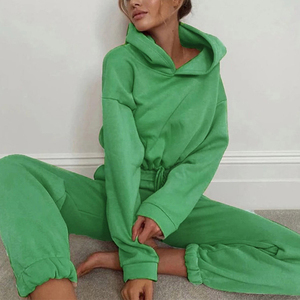 Ensemble de survêtement personnalisé 2 pièces sweat à capuche et joggeurs de sport pour femmes survêtement d'hiver à la mode surdimensionné pour femme survêtement - Product Image 3