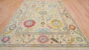Tapis Oushak personnalisé, tufté à la main, à poils ras, style classique, en laine turque, avec envers en latex, taille sur mesure, haute qualité - Product Image 2
