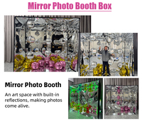 Boîte photo LED transparente en verre pour événements, mariages, fêtes, studios de photographie et location