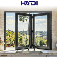 Ventanas y Puertas Plegables Verticales de Vidrio Templado con Doble Acristalamiento y Certificado Nfrc de HAIDI, con Parte Superior Arqueada y Aislamiento Acústico