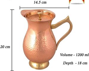 Caliente en venta Premium Home and Hotel 100% Pure Copper Drinkware Jarras para uso doméstico y Hotelero de India - Product Image 5
