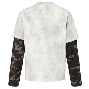 Nouveauté T-shirts double couche patchs personnalisés pour hommes T-shirts surdimensionnés à manches longues fabriqués au Pakistan - Product Image 3