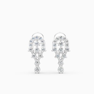Pendientes Redondos de Diamantes Cultivados en Laboratorio para Uso Diario, Dos Tonos, 0.34 Ct, en Oro Amarillo, Blanco y Rosa de 9K - Product Image 2