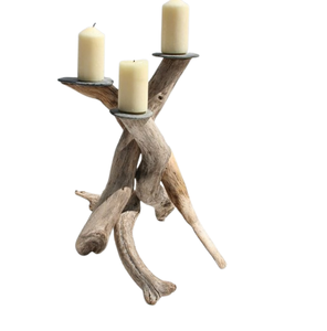 Bougeoir en bois flotté très durable Accessoires d'éclairage à la maison décoratifs d'intérieur Bougeoir fait main de forme unique - Product Image 6