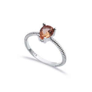 Anillo con Racimo de Piedras Sultanita en Forma de Pera de 6x8 mm, Joyería Turca Hecha a Mano al por Mayor en Plata de Ley 925 - Product Image 1