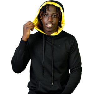 Sudadera con capucha gruesa de diseño personalizado para hombre, manga larga, forro polar de invierno, forro de satén, bordado, antiarrugas, impermeable, de punto - Product Image 5