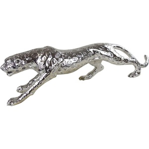 Sculpture de table Jaguar couleur argent ornements décoratifs en métal accent de décoration intérieure moderne au prix de gros - Product Image 1