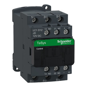 Contactor SCHNEIDER ELECTRIC LC1D12JD TeSys D 3P(3 NO) AC-3, <= 440 V, 12 A, Bobina de 12 V CC - Product Image 1