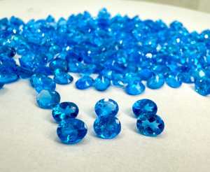Perles de pierre naturelle de qualité supérieure, apatite néon ovale facettée 6x4mm, pour la création de bijoux personnalisés, 50+ ans d'expérience - Product Image 1