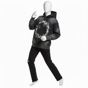 Hoodie personnalisé tendance surdimensionné avec impression délavée, 100% coton molletonné, qualité supérieure, Merial, unisexe - Product Image 6