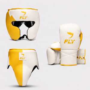Kit de boxe et de sparring personnalisé FLY en dentelle orange et blanc, rembourrage premium pour la tête et la protection inguinale, idéal pour le kickboxing et le Muay Thai (vente en gros) - Product Image 5