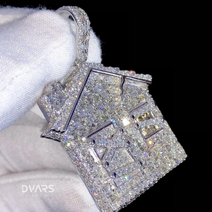 Colgante Personalizable de Diseño Hip Hop con Diamantes Cultivados en Laboratorio, Chapado en Oro sobre Plata de Ley, Estilo Rapero Unisex - Product Image 4