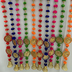 Décoration artificielle décorative Diwali guirlande de pompons faite à la main décoration de mariage toile de fond et pour les saisons des festivals - Product Image 1