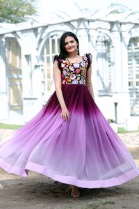 Designer <b>Gown</b> Style Reyon Foil Printed New Design Kurtis for <b>Ladies</b> - Product Image 4